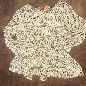 Anthropologie Ella Moss peplum blouse with cute red zipper up back. Size med